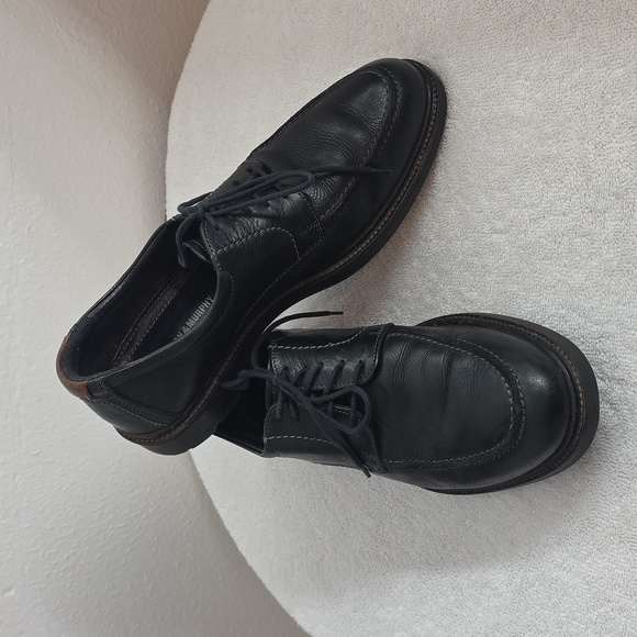 Johnston & Murphy Black Soft Leather Elegant Oxfords Mens 10 Apron Toe Guc main image 13